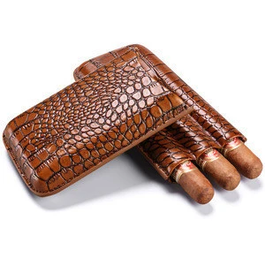 wholesale custom PU leather travel gift tube accessories holder cigar case