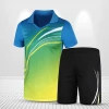 Wholesale custom table tennis uniform , blank badminton jersey ,men women badminton polo shirt+shorts