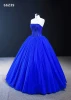 Wholesale dark blue Wedding dress Aline ball bridal dress  sleeveless  Tulle Party dress