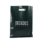 wholesale eco friendly hdpe ldpe black punch hole carry retail poly plastic packaging bags custom shopping bag with logo printed