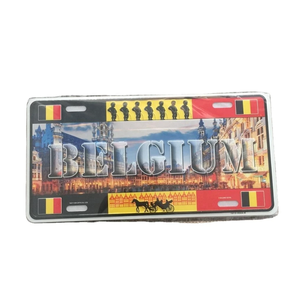 wholesale Factory price Souvenir custom aluminum letter embossed car license plate metal plate