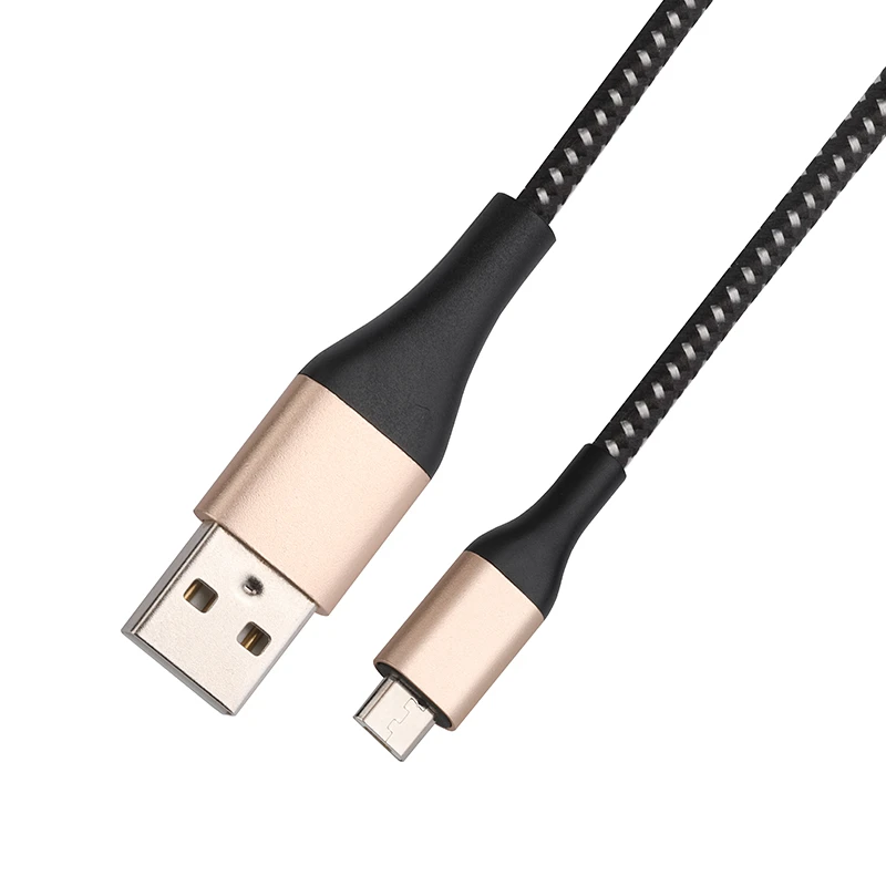 Wholesale high quality super flexible colored charging data 3A USB-A to Micro usb cable Black Color