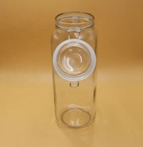 Wholesale Large clear storage jar glass jar food airtight glass jars with lid