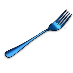 Wholesale Mirror Polished Royal Reusable Stainless Steel 410 Blue Knife Spoon Fork Cutlery Set