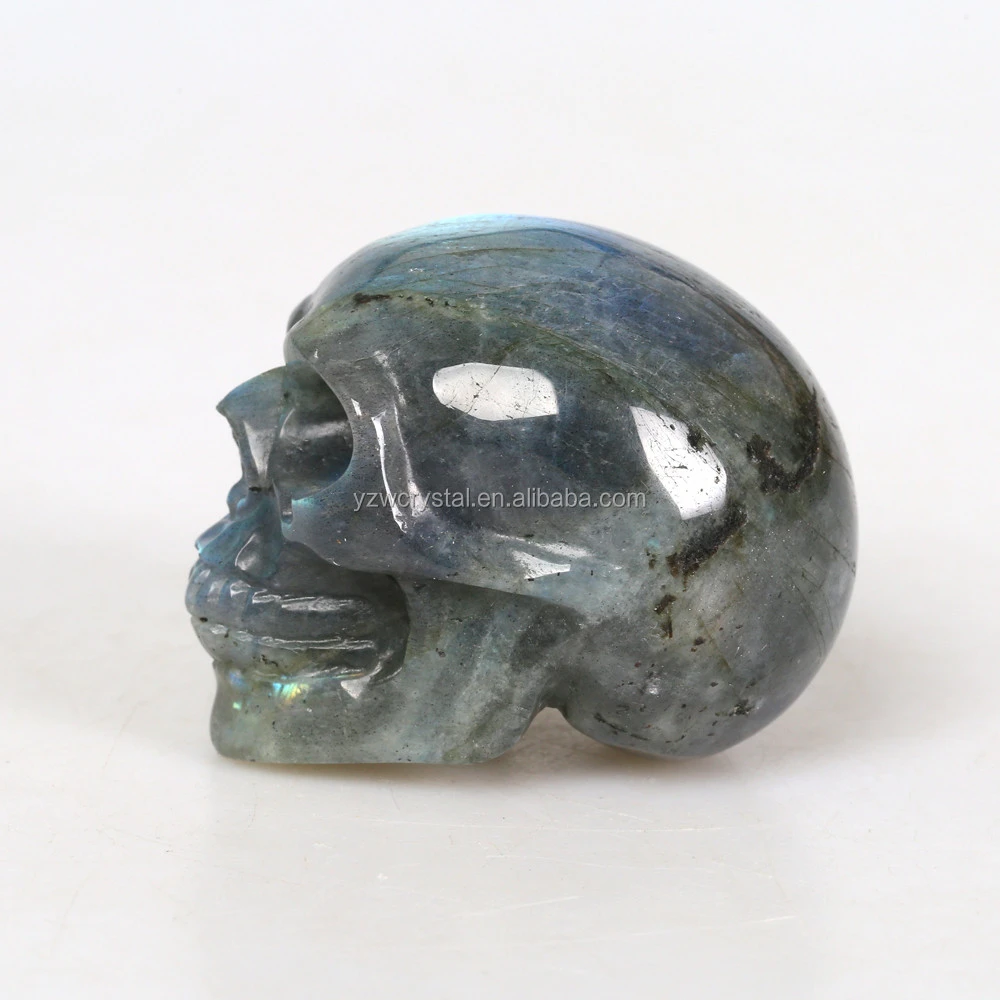Wholesale Natural Hand Carved Gemstone Labradorite Crystal Skulls Crafts for Healing