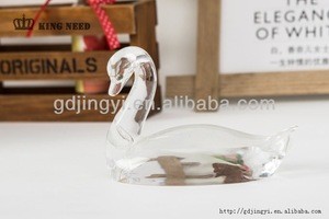 wholesale new design acrylic transparent crystal swan table home decoration