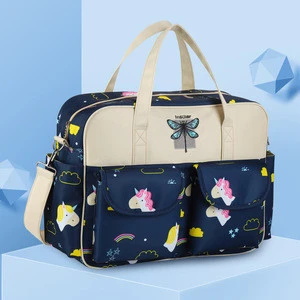 Wholesale Price New Fashion Printed Mommy Diaper Bag Backpack One Shoulder Mother Bag Large Capacity Nylon Mommy Baby Bag