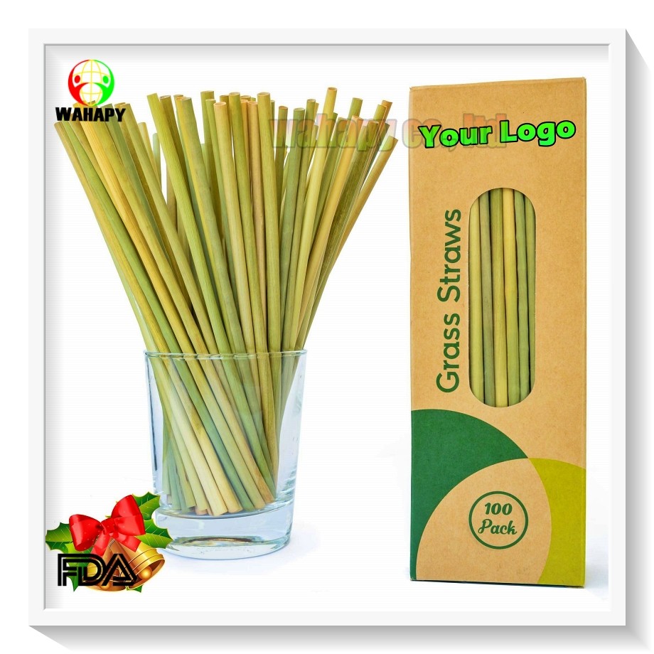Wholesale Prices 2020 Natural Disposable Drinking Grass Straws Eco Friendly Environmentally Biodegradable Made in Wahapy Vietnam