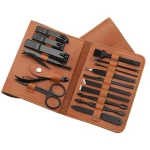 Wholesale Stainless Steel Manicure Nail Clipper Tools Gift Set Manicure Pedicure Set with Leather Case Manicure kit