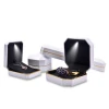 Wholesale stock octagonal box plastic velvet gift led light jewelry box set