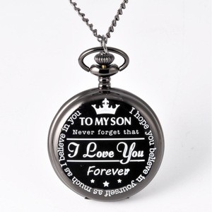 Wholesale Vintage Fashion To Your Son Metal Pocket Watch Necklace Chain