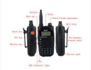 Wholesale Walkie Talkie ham radio TYT TH-UV6R 5W 256CH VHF+UHF130-174+400-480MHz Two Way Radio Black