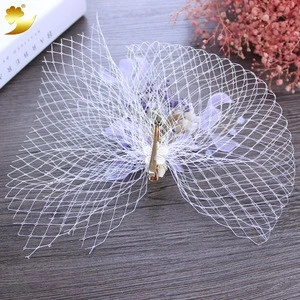 Wholesale wedding hair accessories fascinator with barrette