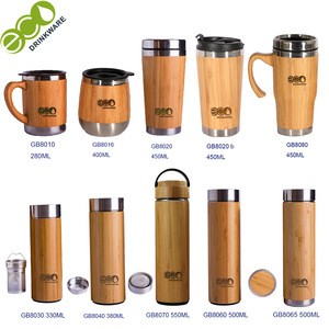 Wholesales custom BPA free bamboo thermos vacuum flask, stainless steel vacuum flask