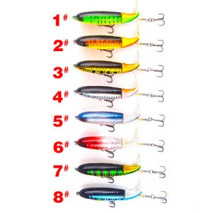 Whopper Popper  Topwater Fishing Lure Artificial Bait Hard Plopper Soft Rotating Tail Fishing Tackle Hooks