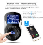 Wireless BT Handsfree Car Kit FM Modulator Transmitter with Dual USB car charger led screen