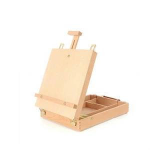 Wooden Portable  Art Easel Drawing box Desktop can be lifted and lowered