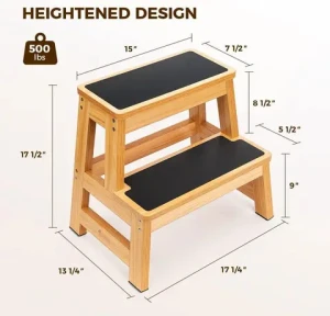 Wooden Two Step Stool