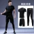 Import Workout clothes mens three-piece quick-drying T-shirt tights running sports suit basketball training wear gym from China
