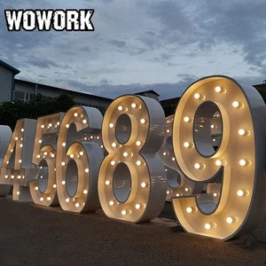 WOWORK waterproof double rim LED large light up letters love background props for wedding events with APP controlling RGBW  bulb