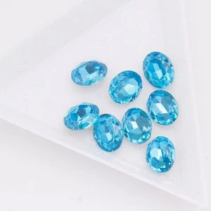 Xiaopu Wholesale Glass 3D Crystal Nail Art Rhinestones Decoration Glue on K9 Glass 8*10mm Oval