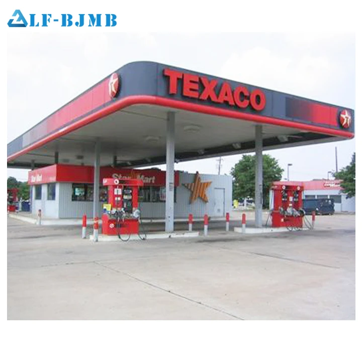 Xuzhou LF prefabricated Standard AISI ASTM BS DIN GB JIS Gas petrol fuel Station Canopy roofing