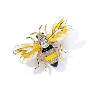 Yellow and black enamel Gold brooch broches for woman enamel nickel lead cadmium 1315281