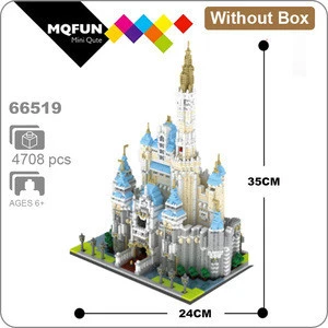 YZ 66519 Architecture Amusement Park Big Castle Garden 3D Model DIY 4708pcs Mini Building Diamond Small Blocks Bricks Toy no Box