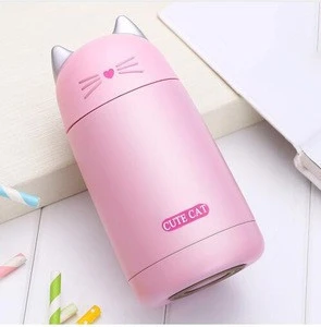 Z105Cute Cat Thermos Cup Kids Thermo  Child 330ML Water Bottle Stainless Steel Flask Portable Leak-proof Drinkware