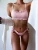 Import ZeYi Summer Design Pleated Bikinis Woman Swimwear Ruffle Design Pink Color Girls Bikini Set 2021 from China