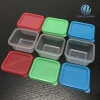 Mini plastic sauce container with colorful lids