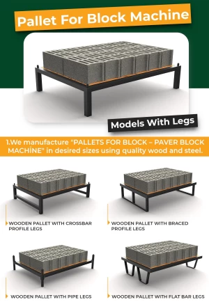 Wooden pallet for block machine
