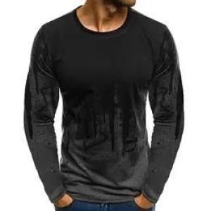 Pullover Crew Neck Running Athletic Men's Long T Shirts Casual Gym Workout Slim Fit Full Sleeve TShirt