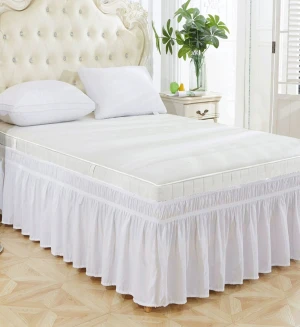 Amazon trending bed skirt, foreign trade size, European and American style, solid color, brushed fabric, elastic bed sk