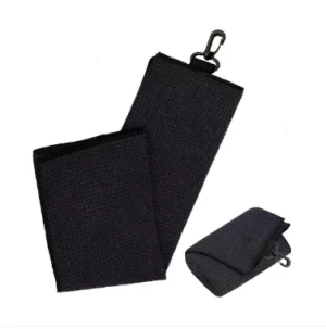 Custom Double Folded Golf Towel with Carabiner