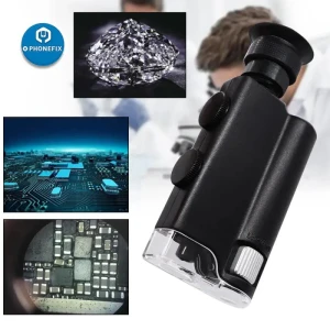 Mini Handheld 60x to 100x / 200x-240x Pocket Microscope Magnifer Loupe Magnification Pocket Microscope Jewelry Magnifie