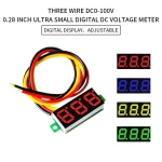 0.28 Inch DC 0-100v Mini Led Display Gauge Voltage Meter Small Voltmeter 3 Wire