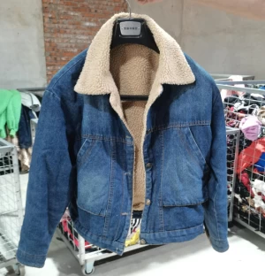 used winter Windproof Warm Casual Men'S Jean Jacket Plush Thick  Denim Jacket For Men