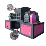 Scrap car bicycle shredder, scrap steel aluminum metal shredder, industrial waste dual axis shredder