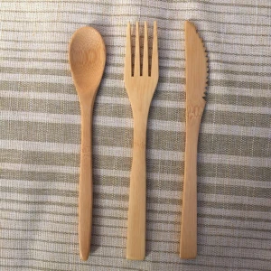 Reusable and 100% Biodegradable Bamboo Spoon Bamboo Fork Bamboo Knife