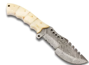 Fivtan Handmade Damascus Tracker Knife & Bone Handle | Hunting Knife with Sheath