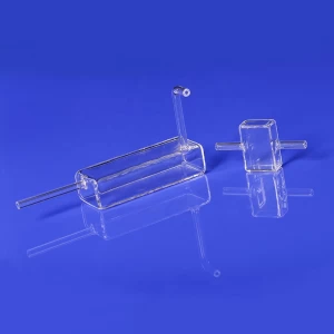 Factory Customized Fused Quartz Glass Square Tube with Little Tube Side