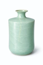 Tall jade-shaped ceramic vase