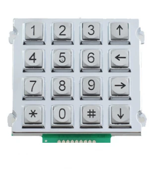 4x4 16 Keys Zinc Alloy Keypad For Access Control
