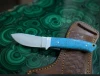 Hand made 12C27 cowboy skinner Knife with Turquoise handle