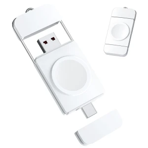 SIYOUNI Magnetic Wireless Fast Watch Charger with Type-C & USB Ports for Smart smartwatch