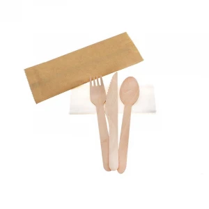 China Factory Eco Friendly Biodegradable Disposable Printing Wooden Cutlery