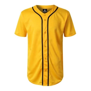 Custom Blank Fashion Button Down Baseball Jersey