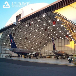 Economic light steel space frame buildings roof aircarft hangar with galvanized space frame systems