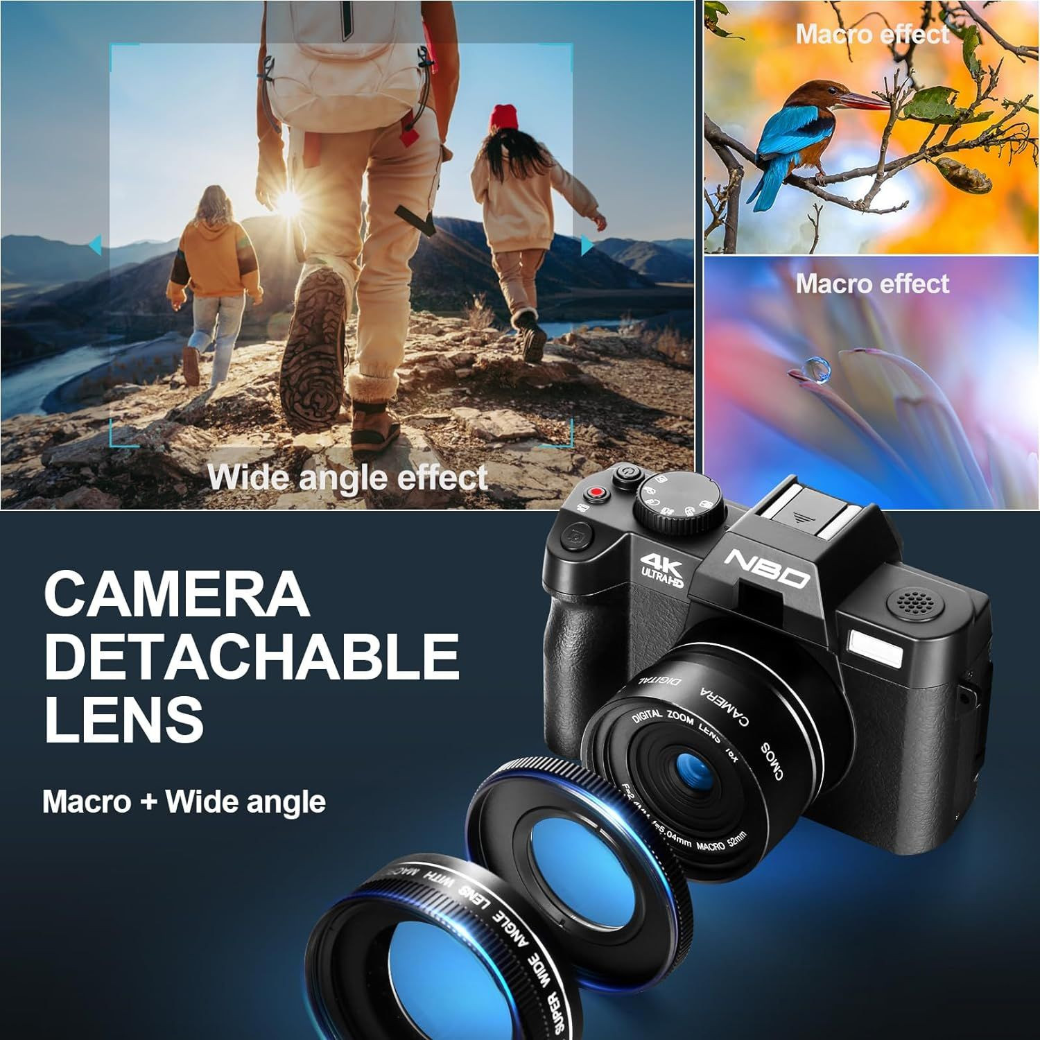 Buy Nbd Camera 3-inch Screen Rechargeable Battery 48 Mp Mega Pixels 16x ...